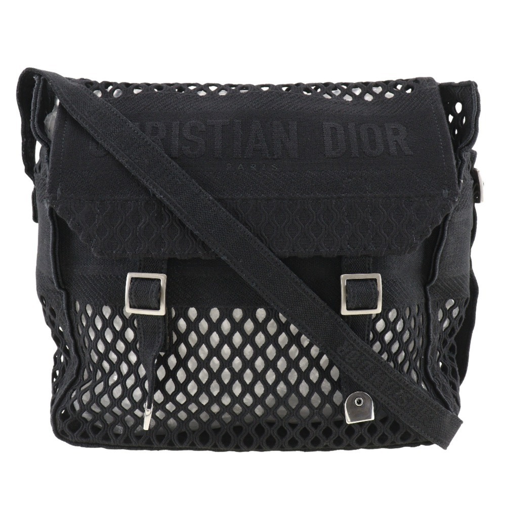 CHRISTIAN DIOR Black Canvas Messenger Shoulder Bag - Picture 1 of 11